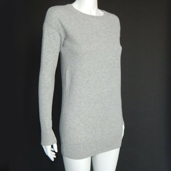 EVERLANE Classic Grey 100% Cashmere Crewneck Sweater Preppy Womens XS - 717 - Picture 2 of 5